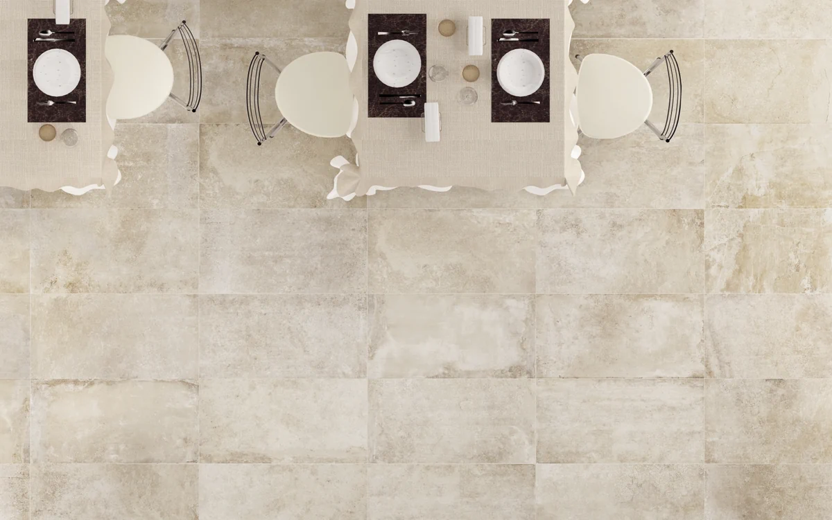 Gres Piemme CASTLESTONE efekt kamień - aranzacja w eleganckiej lazience