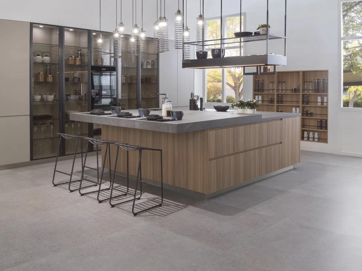 Gres Porcelanosa MATIKA efekt beton, kamień - aranzacja w elewacji domu