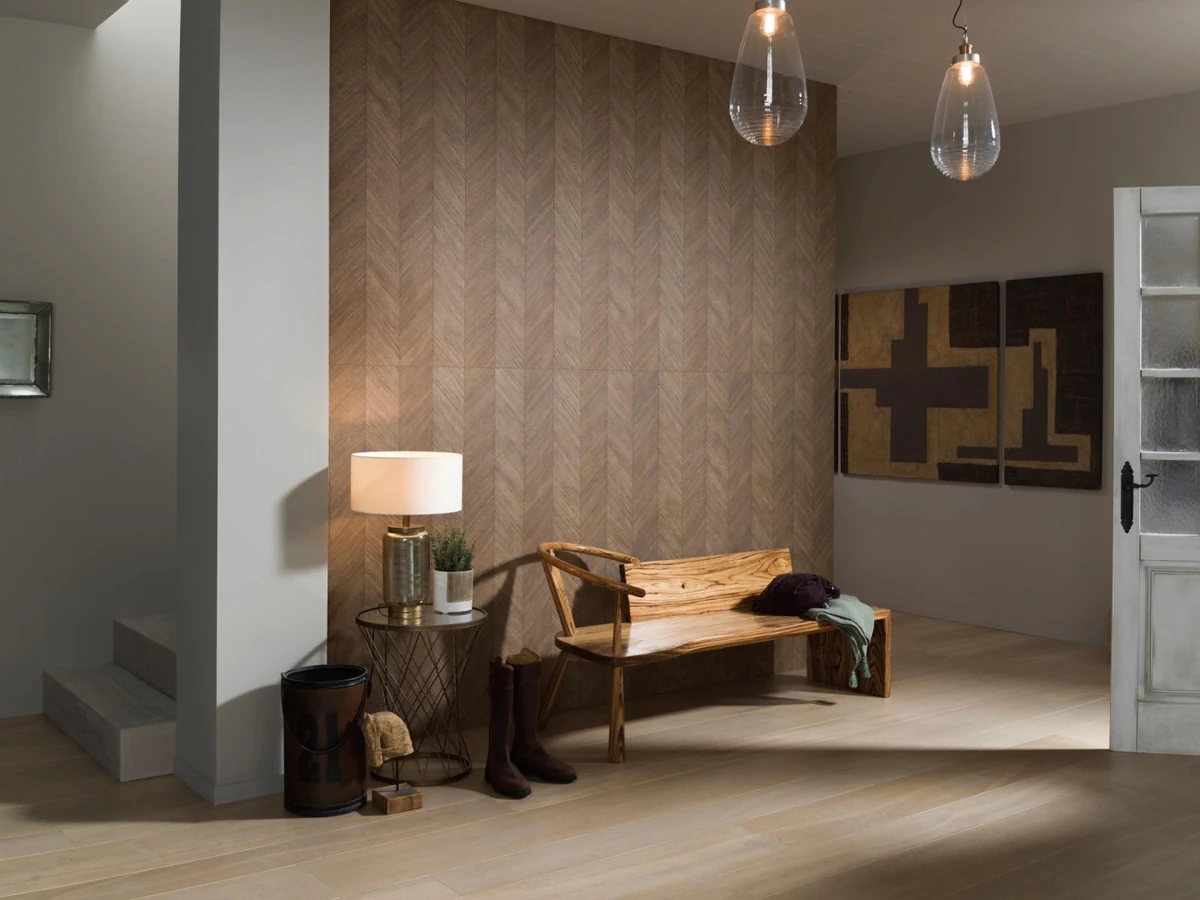 Gres Porcelanosa GENT efekt drewno - aranzacja w elewacji domu