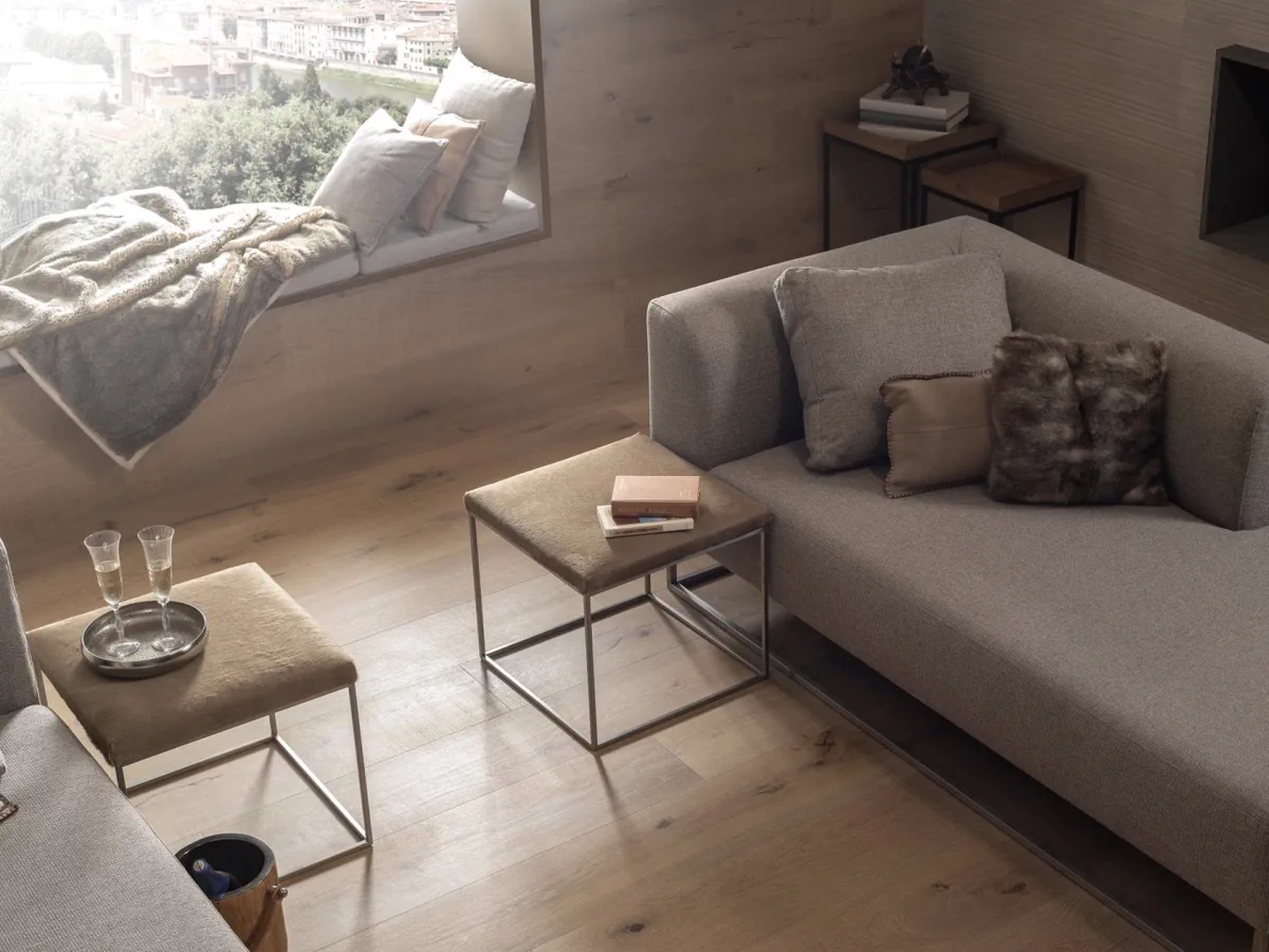 Gres Porcelanosa VANCOUVER efekt drewno - aranzacja w eleganckiej lazience