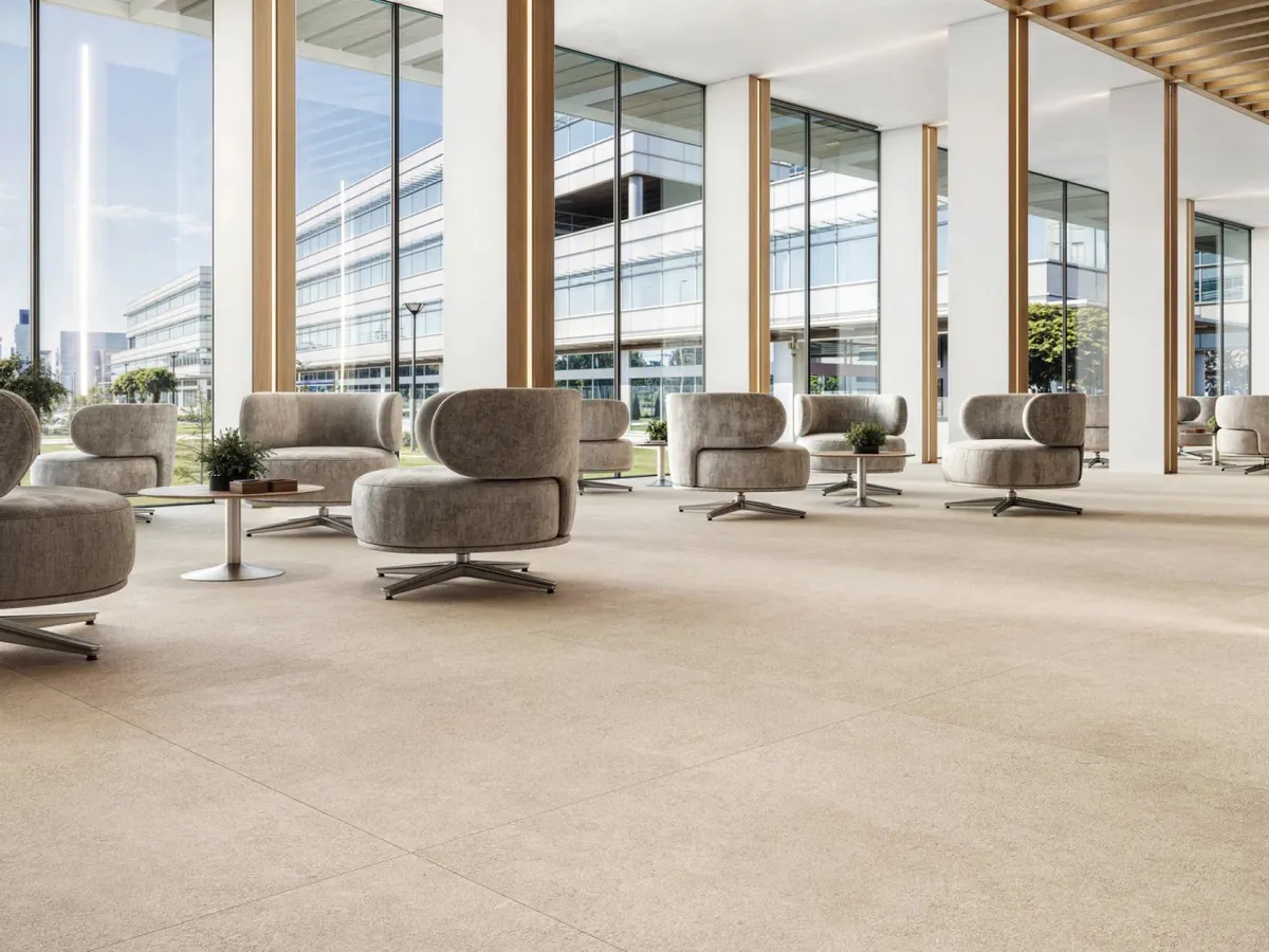 Gres Porcelanosa TOURMALET efekt kamień - aranzacja w elewacji domu