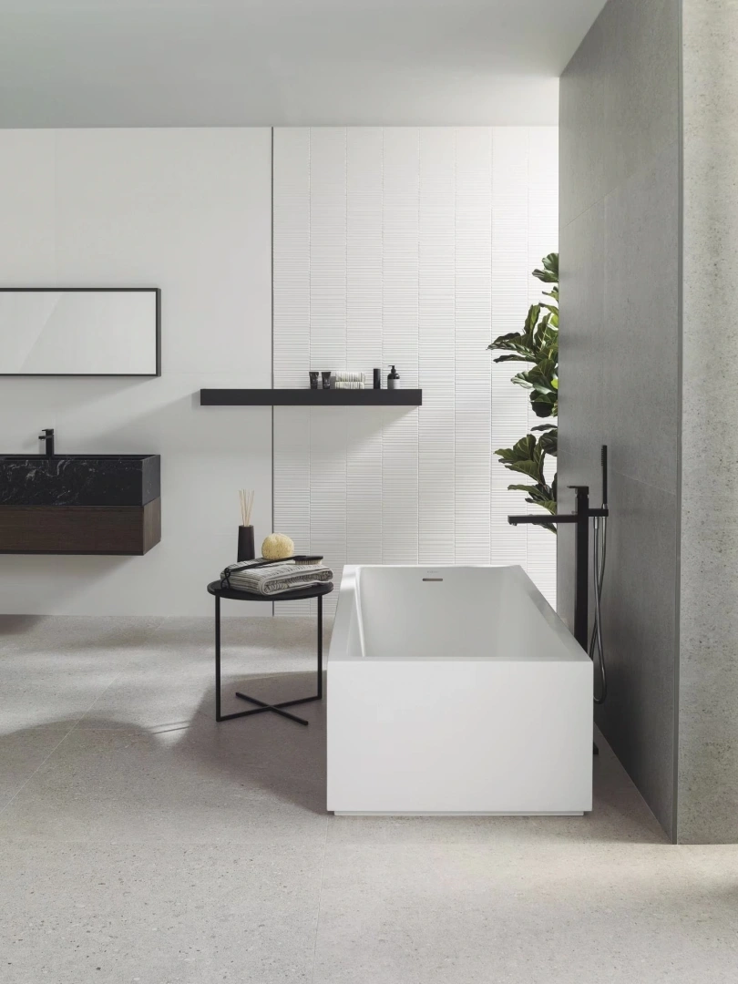 Gres Porcelanosa MATT efekt kolor - aranzacja w eleganckiej lazience