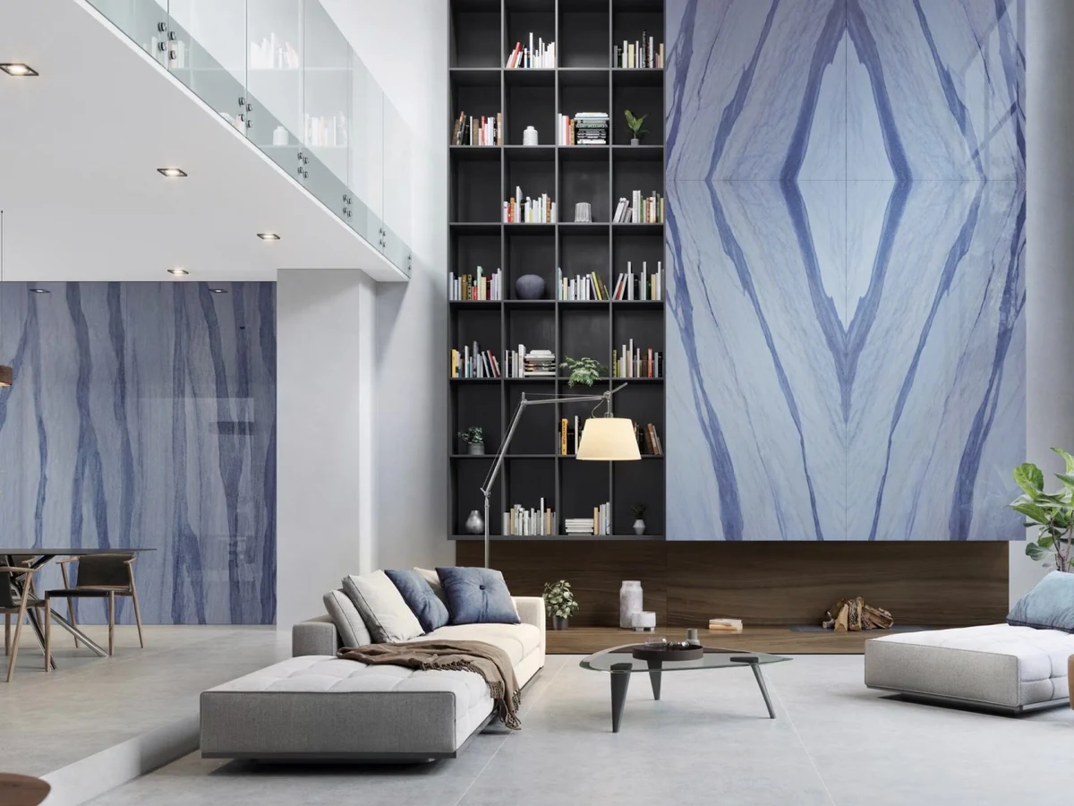 Gres Porcelanosa BOTTEGA efekt beton - aranzacja w elewacji domu