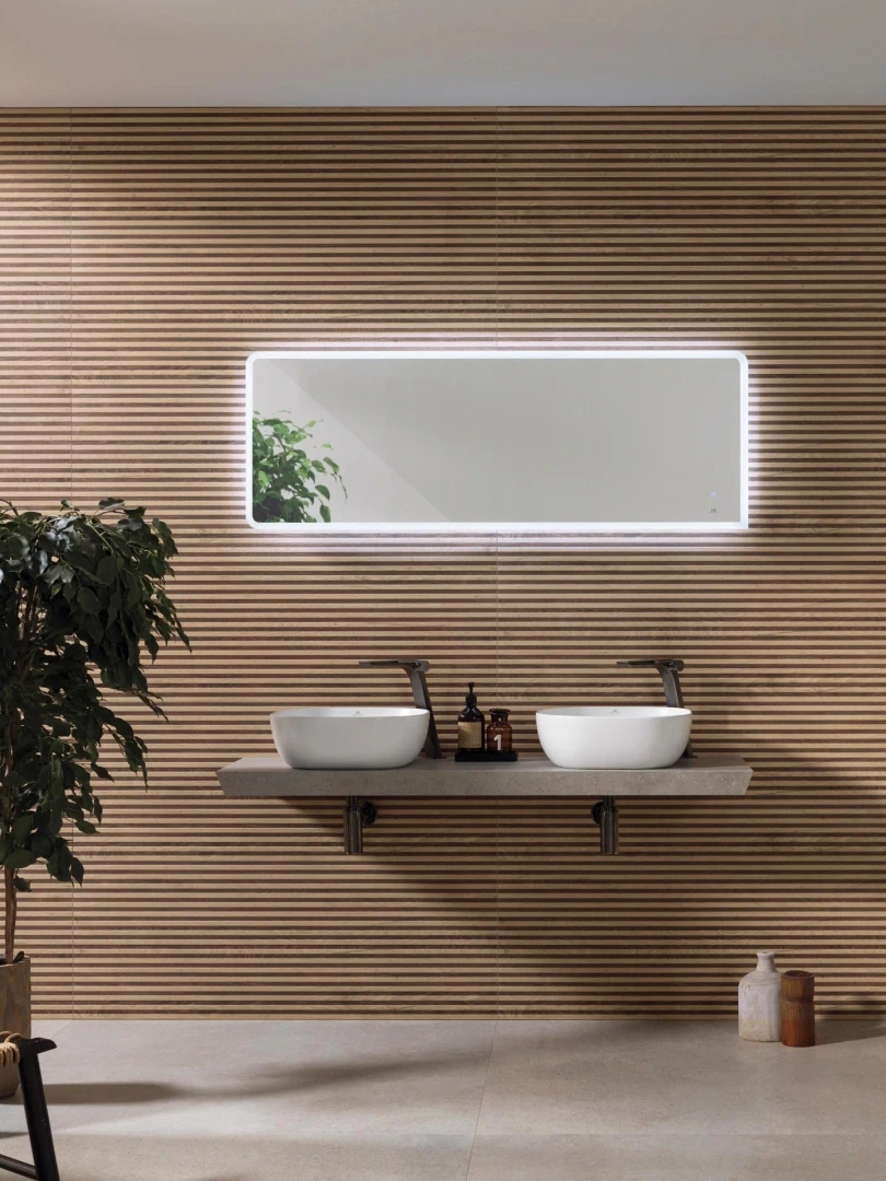 Gres Porcelanosa LISTON MADERA efekt drewno - aranzacja w przestronnym holu