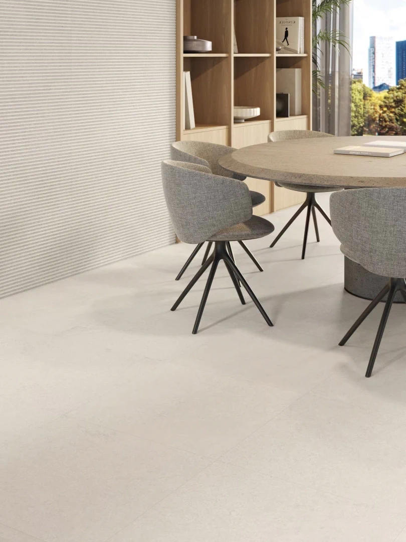 Gres Porcelanosa LAMU efekt kamień - aranzacja w eleganckiej lazience