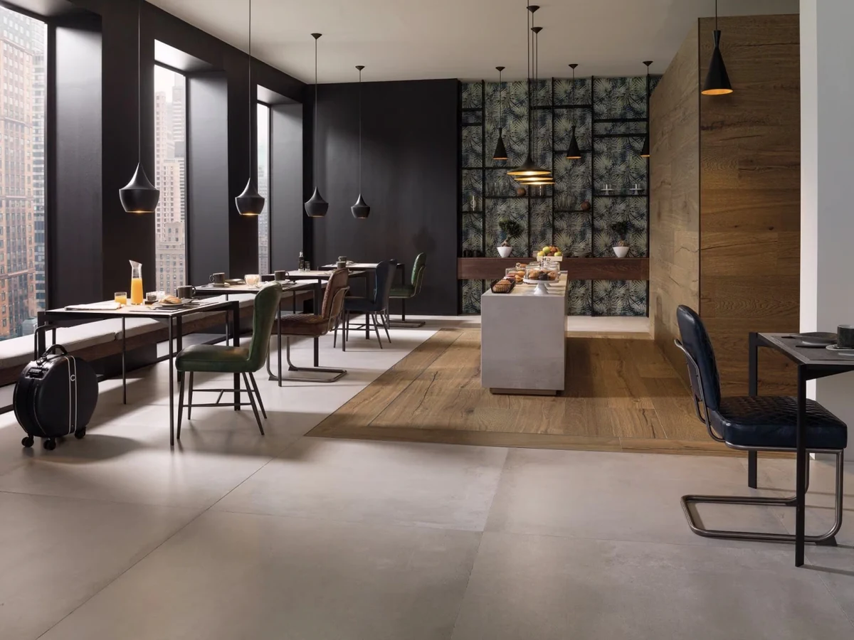 Gres Porcelanosa DELAWARE efekt drewno - aranzacja w eleganckiej lazience