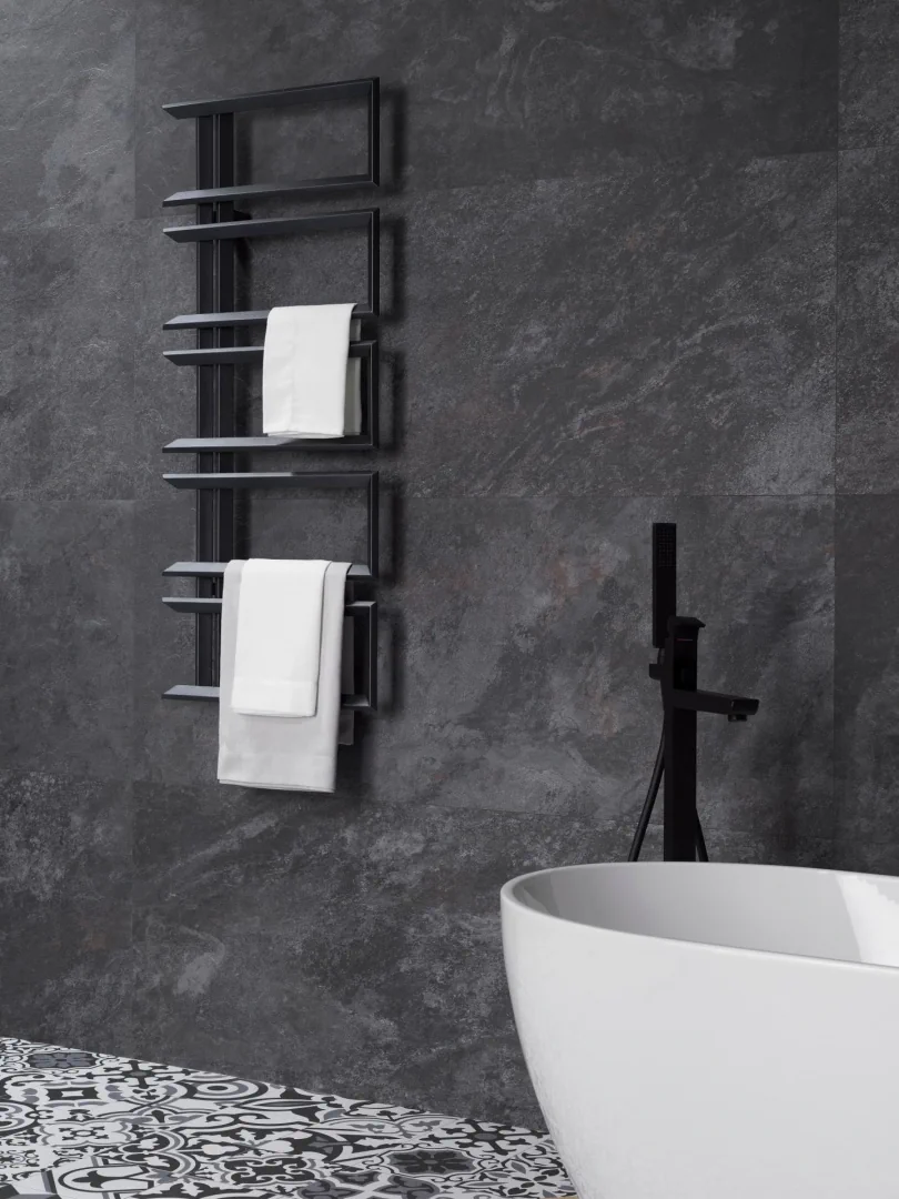 Gres Porcelanosa IMAGE efekt kamień - aranzacja w minimalistycznym wnetrzu