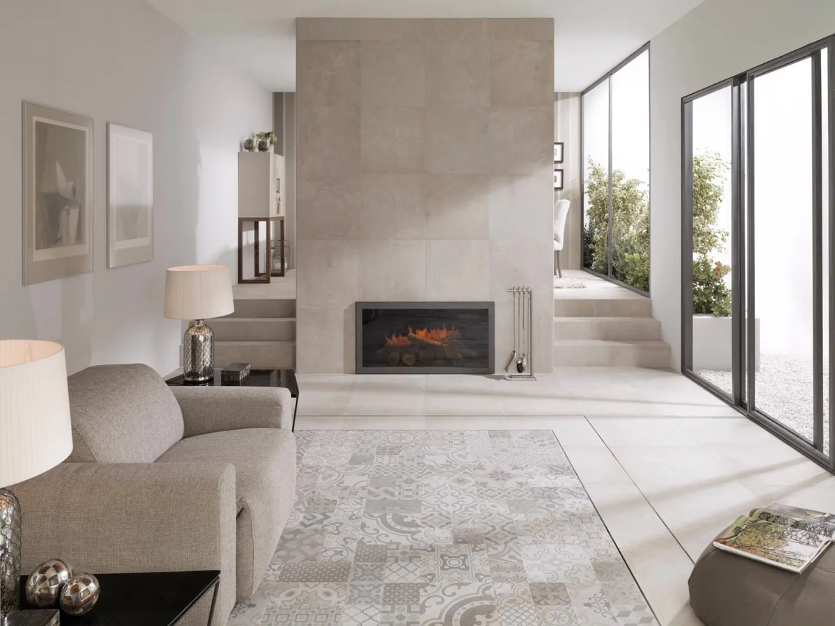 Gres Porcelanosa DOVER efekt beton, kamień - aranzacja w eleganckiej lazience