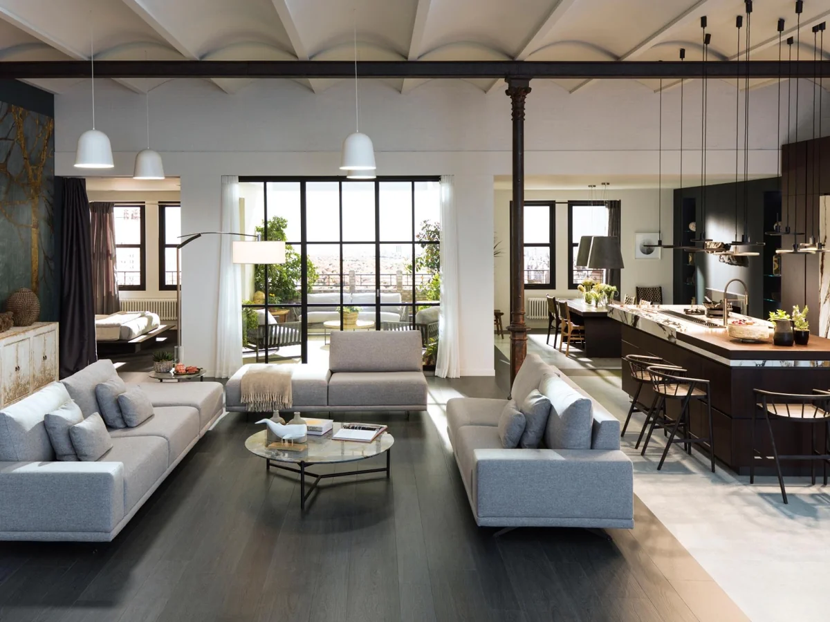 Gres Porcelanosa NOIR efekt kamień - aranzacja w elewacji domu