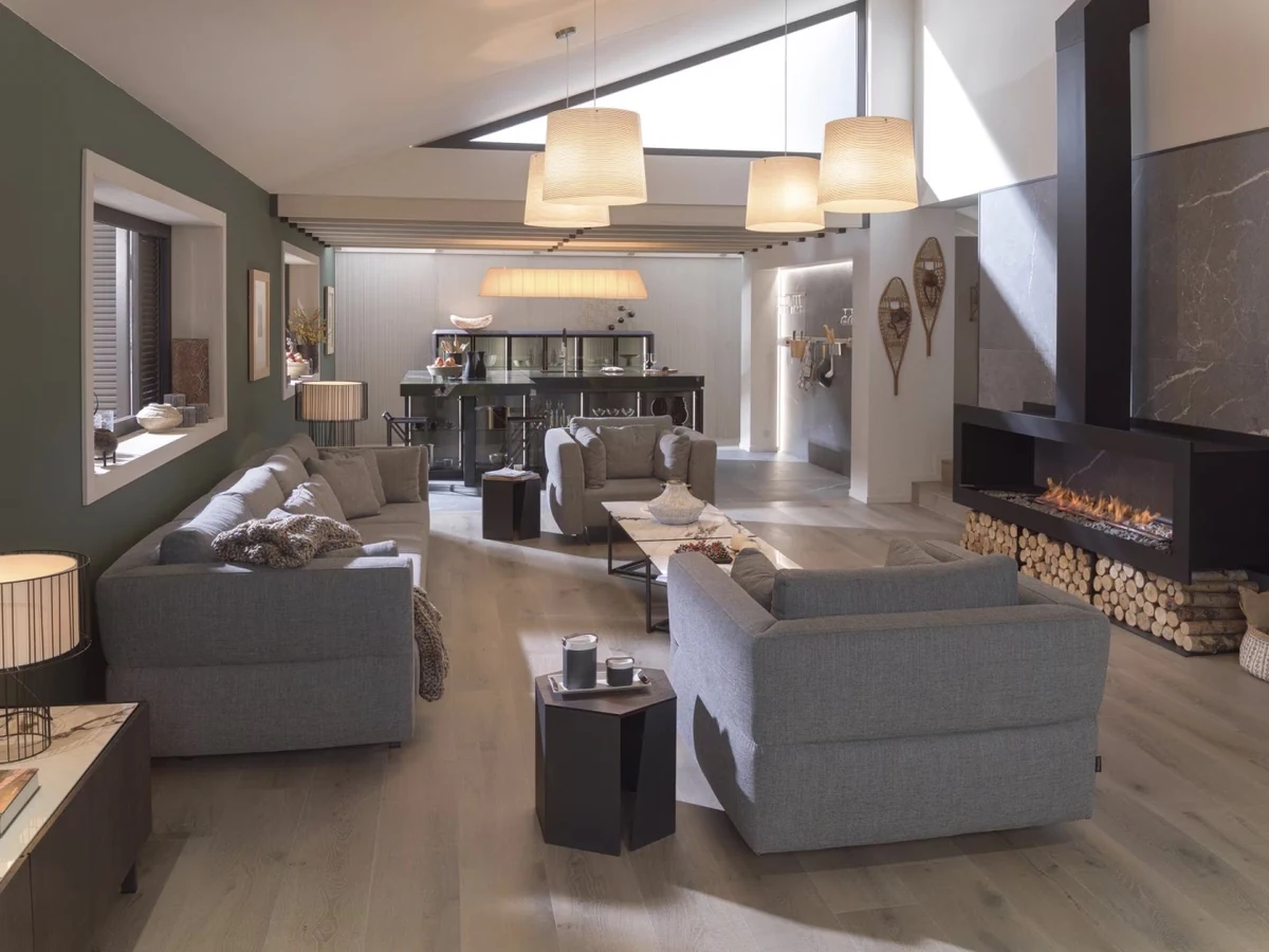 Gres Porcelanosa LUCERNA efekt kamień - aranzacja w elewacji domu