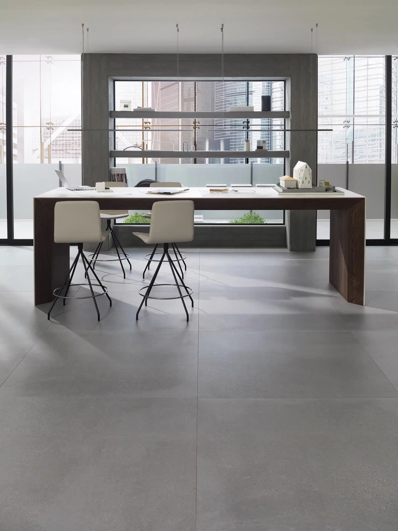 Gres Porcelanosa BOTTEGA efekt beton - aranzacja w eleganckiej lazience