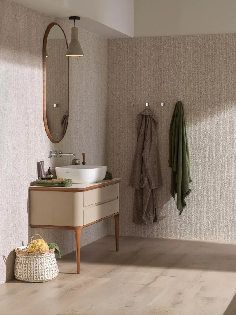 Gres Porcelanosa TRECCIA efekt kolor - aranzacja w eleganckiej lazience