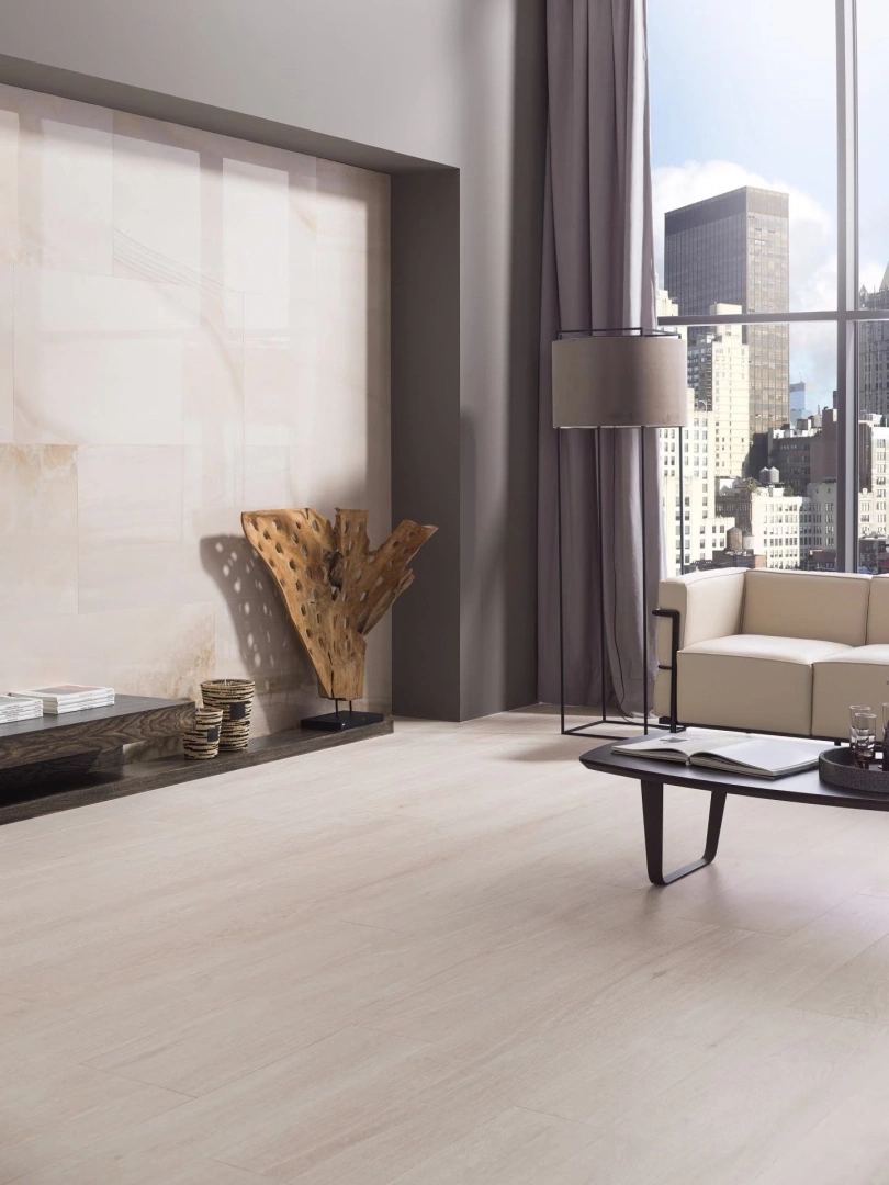 Gres Porcelanosa DEVON efekt drewno - aranzacja w eleganckiej lazience