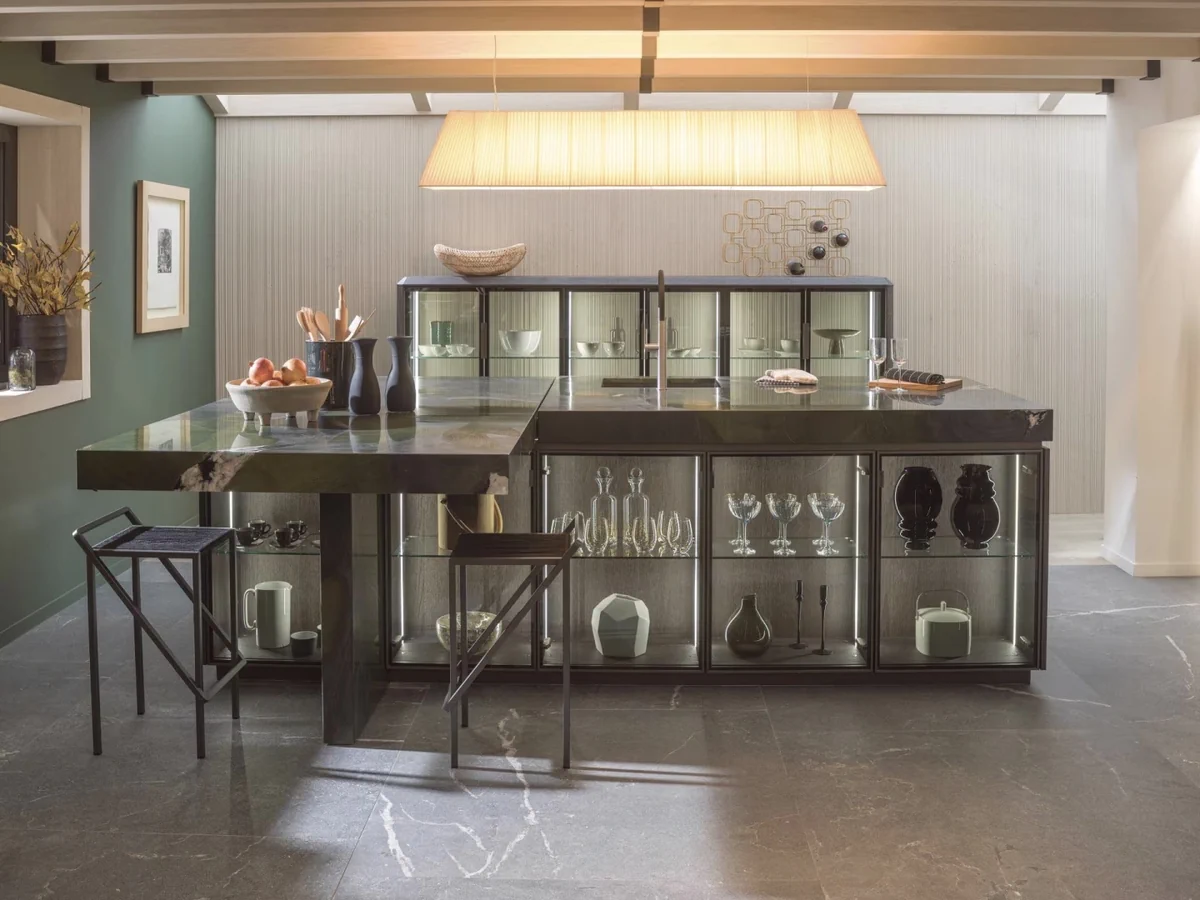 Gres Porcelanosa LUCERNA efekt kamień - aranzacja w przestronnym holu