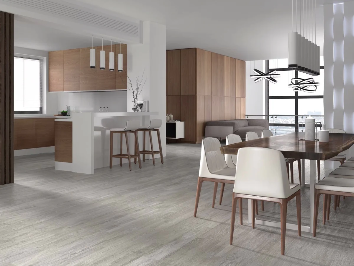 Gres Porcelanosa TANZANIA efekt drewno - aranzacja w eleganckiej lazience