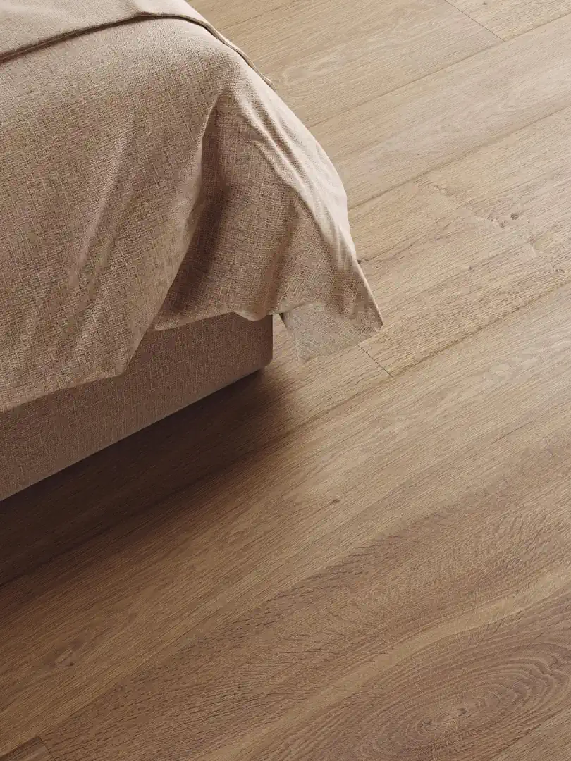 Gres Porcelanosa GENT efekt drewno - aranzacja w przestronnym holu