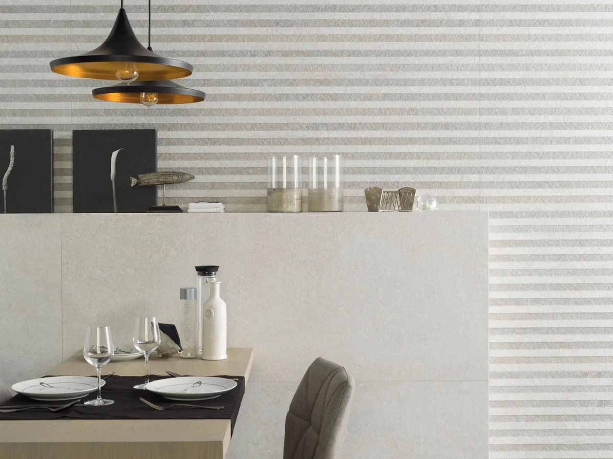 Gres Porcelanosa HANNOVER efekt terrazzo, kamień - aranzacja w eleganckiej lazience