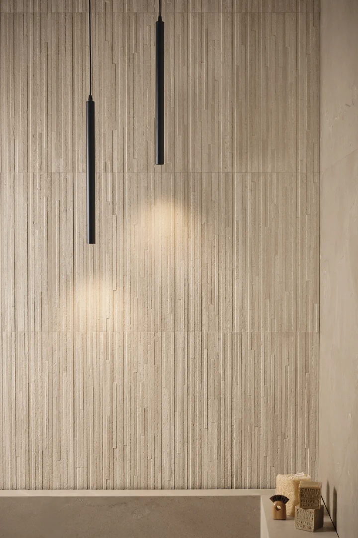 Gres Provenza UNIQUE INTENSITY efekt kamień - aranzacja w eleganckiej lazience
