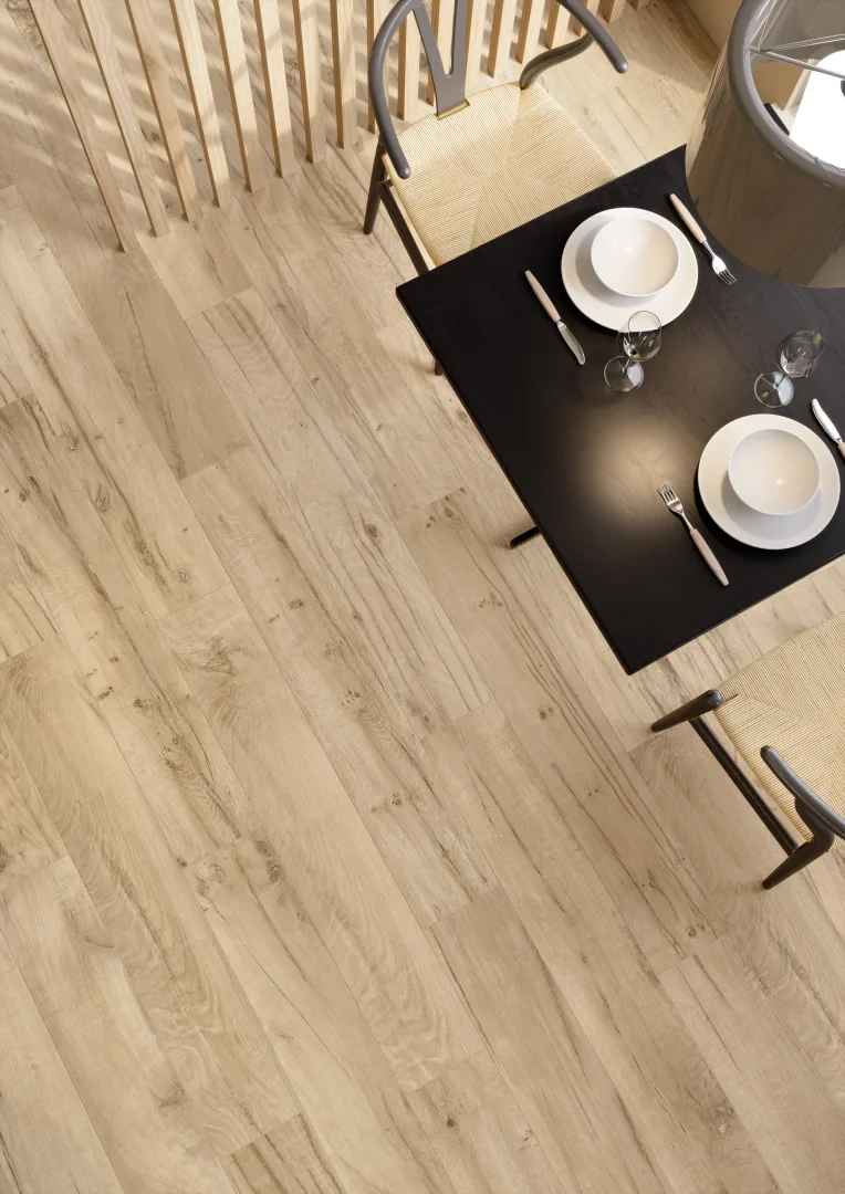 Gres Provenza REVIVAL efekt drewno - aranzacja w minimalistycznym wnetrzu