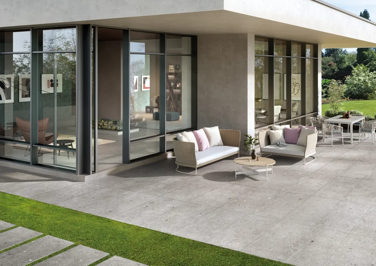 Gres Provenza EGO efekt terrazzo - aranzacja w eleganckiej lazience