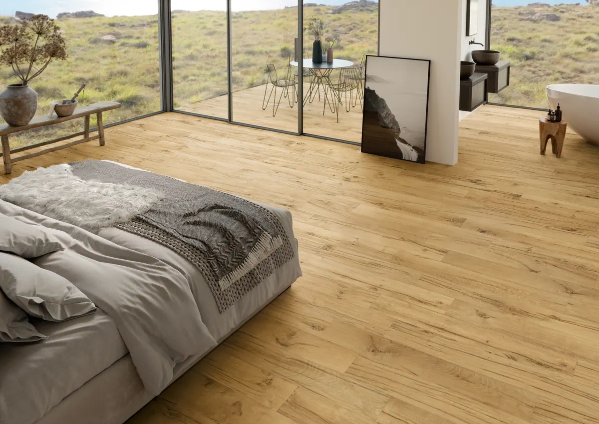 Gres Provenza REVIVAL efekt drewno - aranzacja w eleganckiej lazience