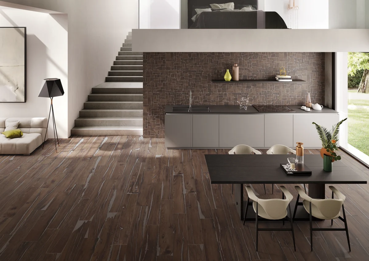 Gres Provenza ALTER efekt drewno - aranzacja w eleganckiej lazience