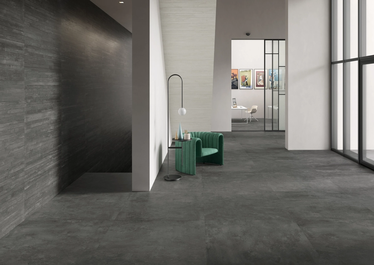 Gres Provenza RE-PLAY CONCRETE efekt beton - aranzacja w eleganckiej lazience