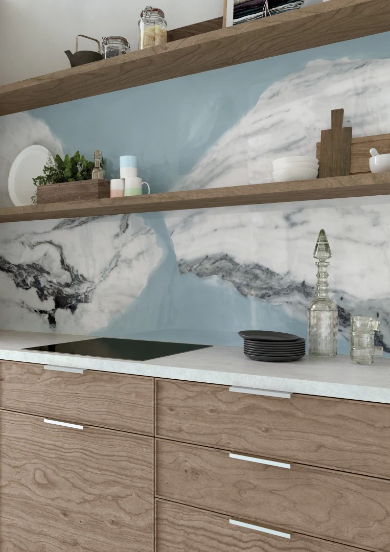 Gres Provenza UNIQUE MARBLE efekt beton, marmur - aranzacja w eleganckiej lazience