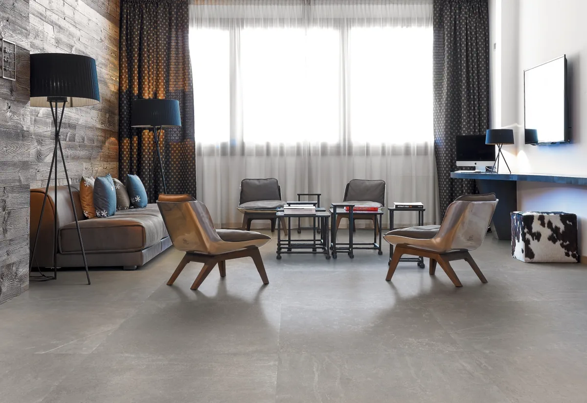 Gres Provenza GROOVE efekt beton - aranzacja w elewacji domu