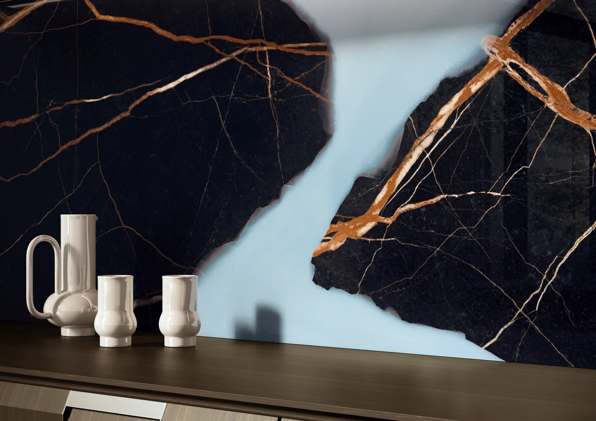 Gres Provenza UNIQUE MARBLE efekt beton, marmur - aranzacja w minimalistycznym wnetrzu