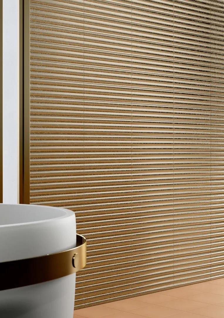 Gres Quintessenza MAREA efekt kamień, - aranzacja w eleganckiej lazience