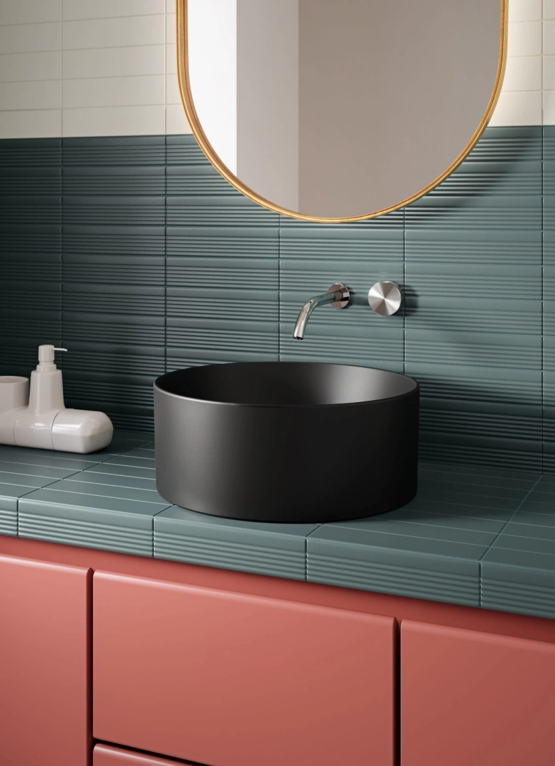 Gres Quintessenza MODULO efekt kolor - aranzacja w eleganckiej lazience