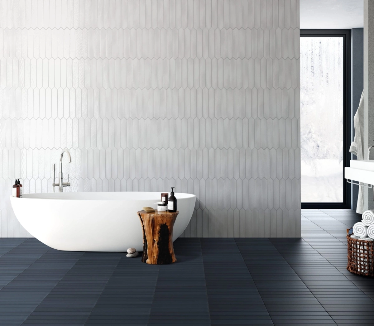 Gres Quintessenza SFUMATURE efekt kolor - aranzacja w eleganckiej lazience