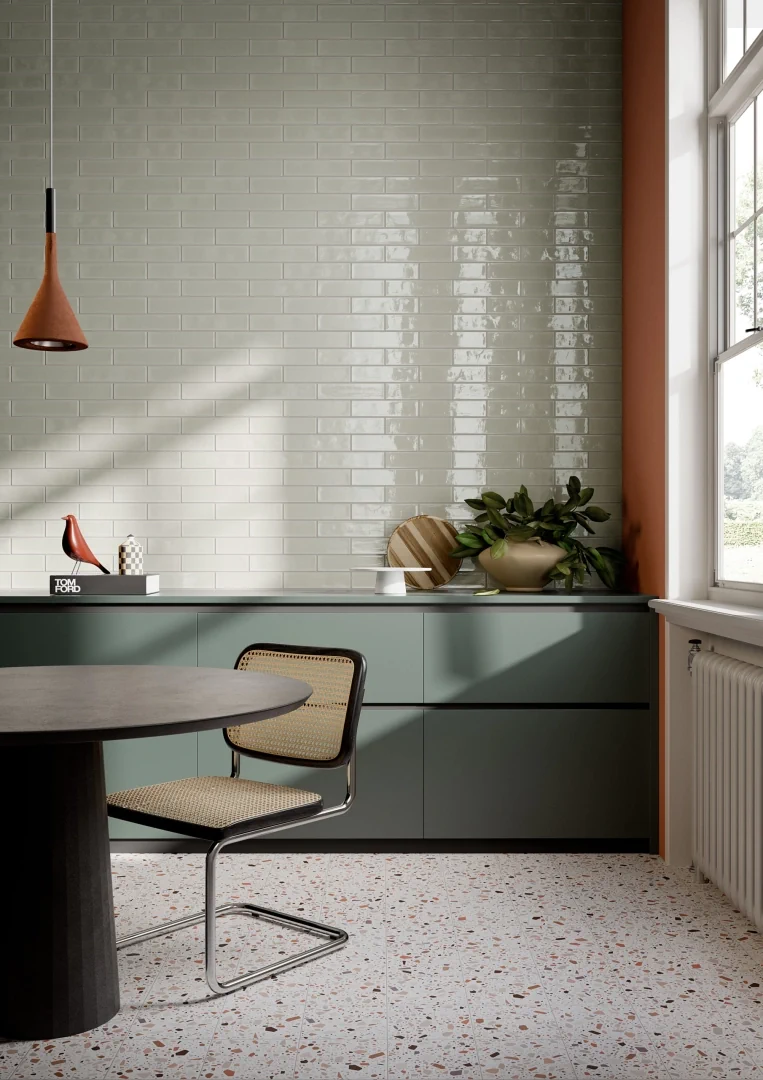 Gres Quintessenza GENESI efekt cegła - aranzacja w eleganckiej lazience