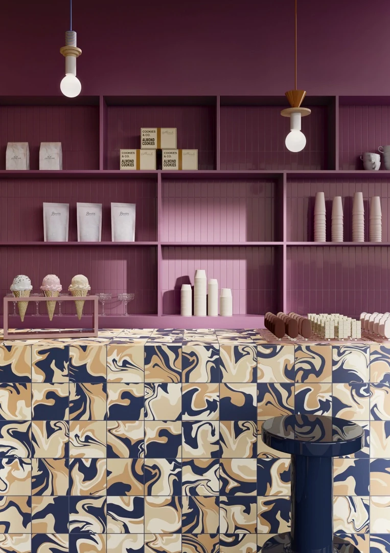 Gres Quintessenza COLORS efekt kolor - aranzacja w eleganckiej lazience