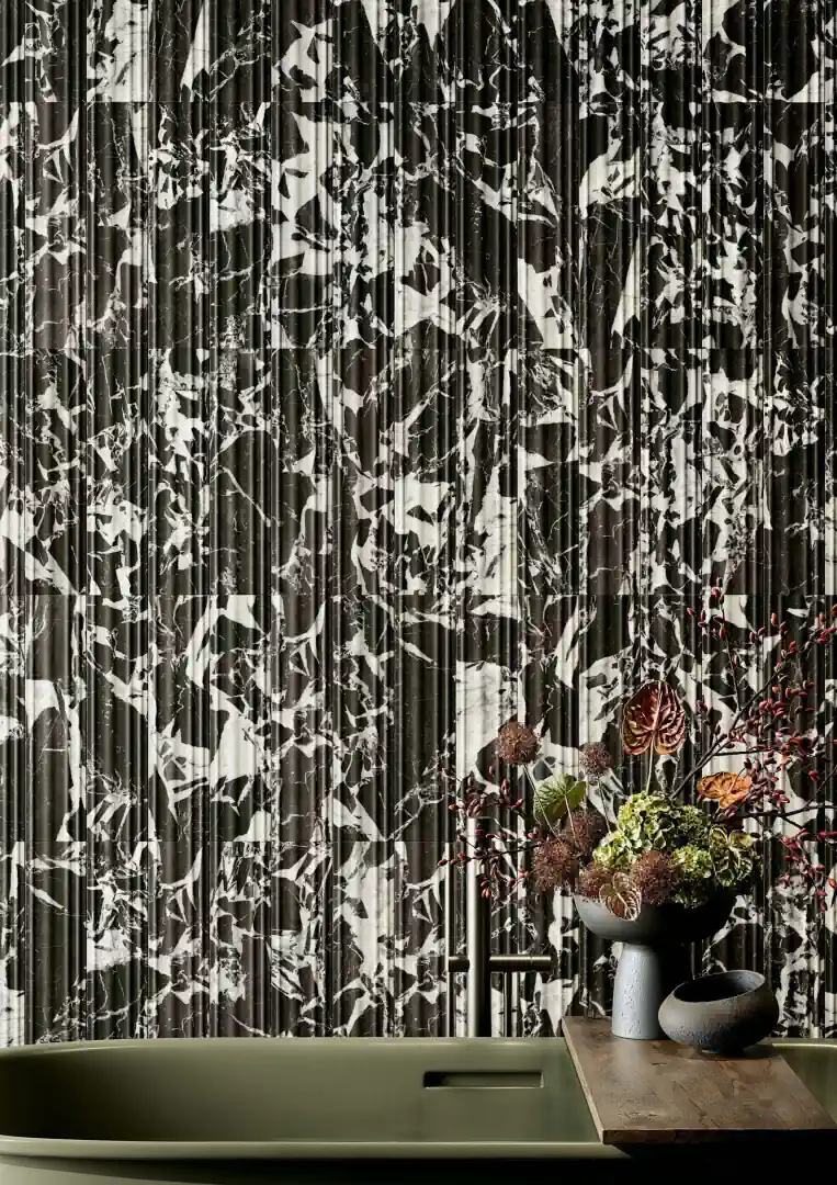 Gres Quintessenza TEMPO efekt marmur - aranzacja w eleganckiej lazience