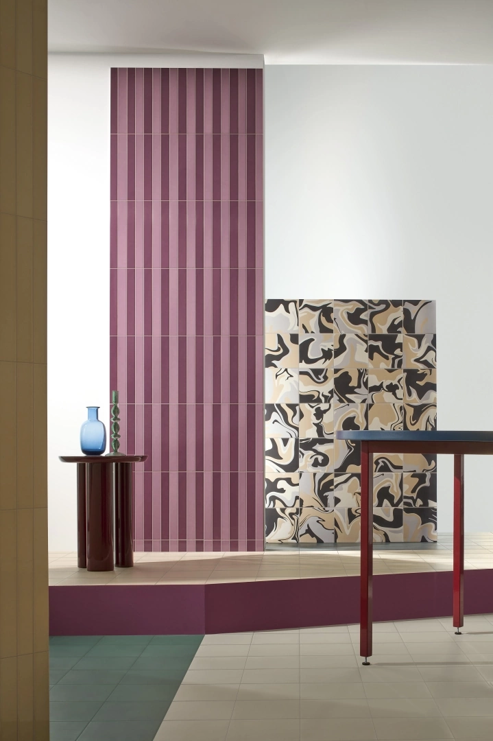Gres Quintessenza COLORS efekt kolor - aranzacja w nowoczesnym salonie