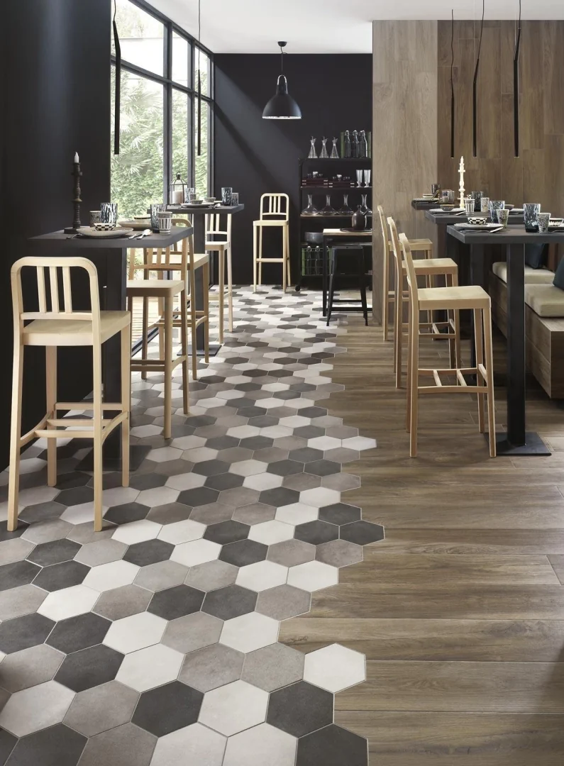 Gres Ragno REWIND efekt beton - aranzacja w minimalistycznym wnetrzu