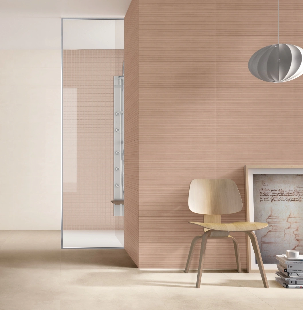 Gres Ragno CREEK efekt kamień - aranzacja w eleganckiej lazience