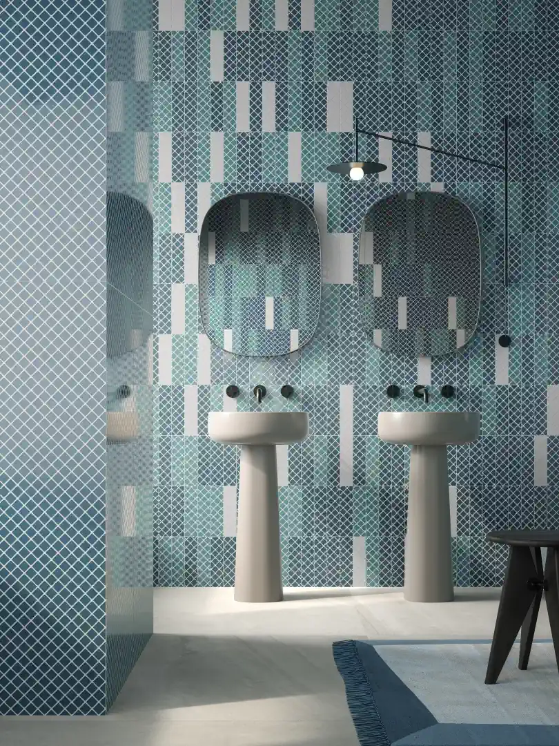 Gres Refin UPSIDE efekt kolor - aranzacja w eleganckiej lazience