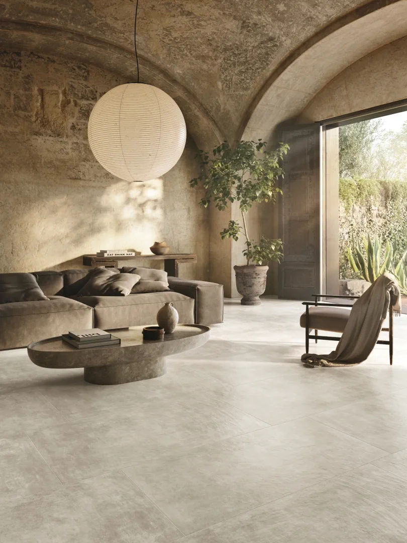 Gres Refin AFFRESCATI efekt metal, beton - aranzacja w elewacji domu