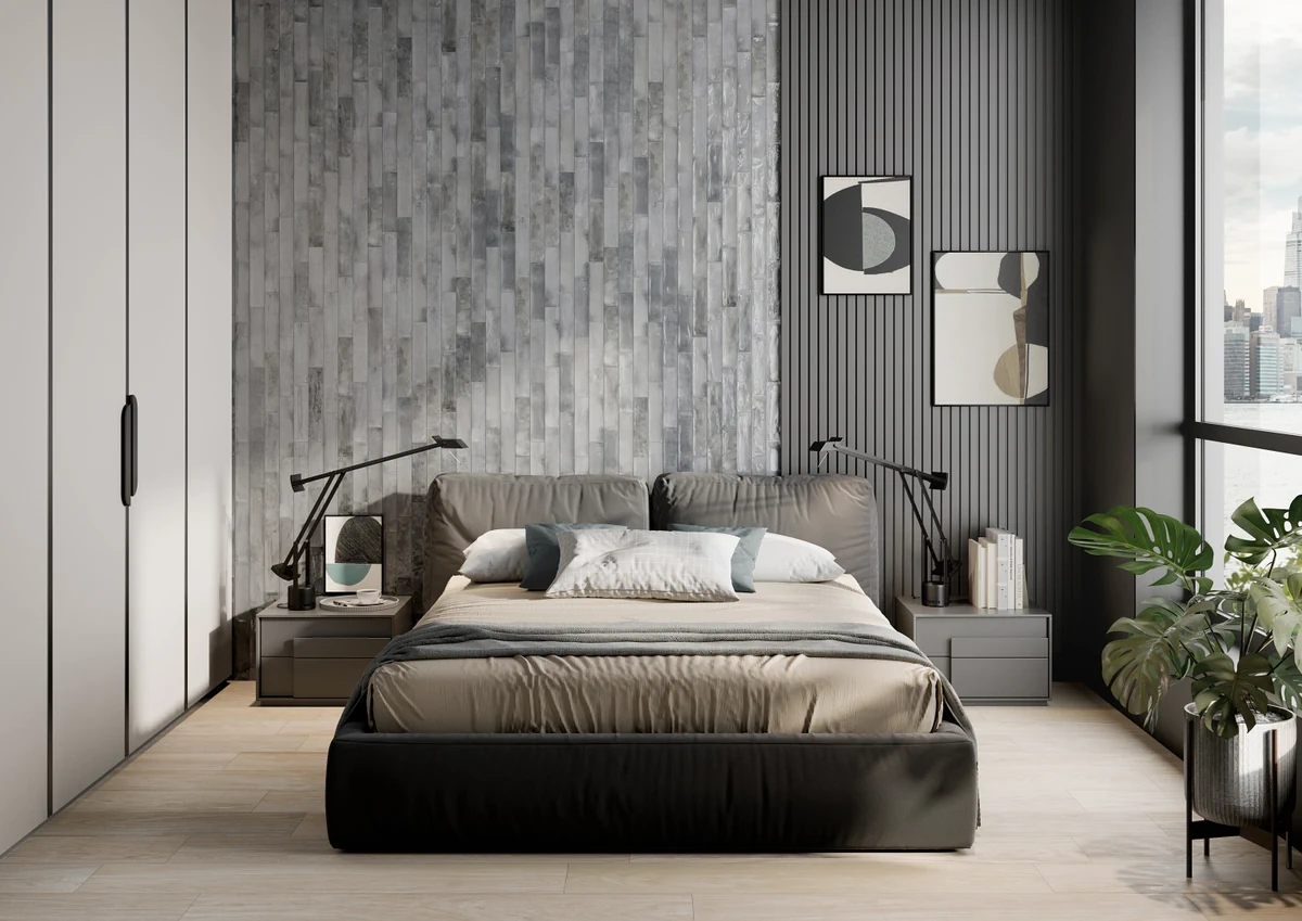 Gres Rondine MOJAVE efekt cegła - aranzacja w eleganckiej lazience