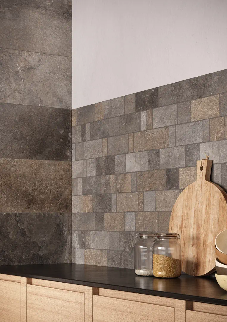 Gres Rondine PROVENCE efekt kamień - aranzacja w minimalistycznym wnetrzu