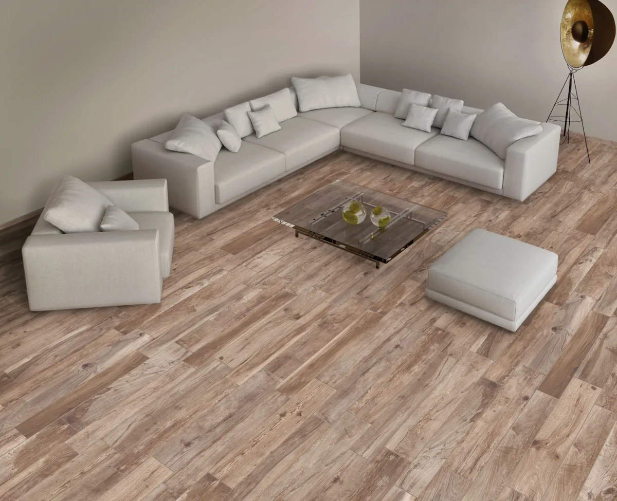 Gres Rondine HARD & SOFT efekt drewno - aranzacja w elewacji domu