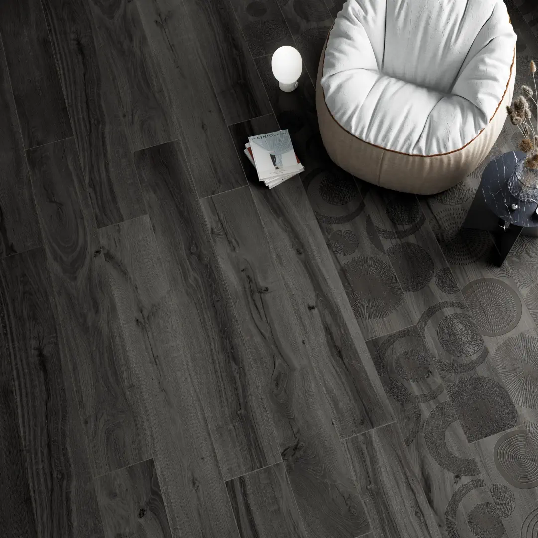 Gres Rondine DARING efekt drewno - aranzacja w eleganckiej lazience