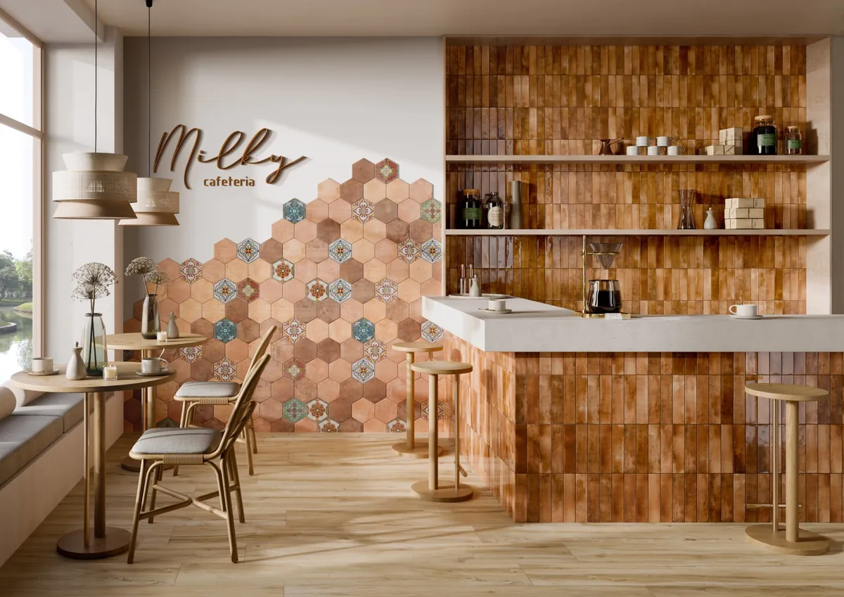Gres Rondine MOJAVE efekt cegła - aranzacja w elewacji domu