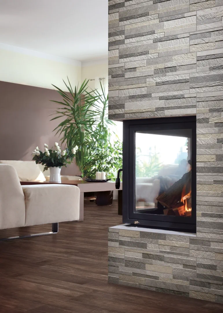 Gres Rondine QUARZI 3D efekt cegła - aranzacja w eleganckiej lazience