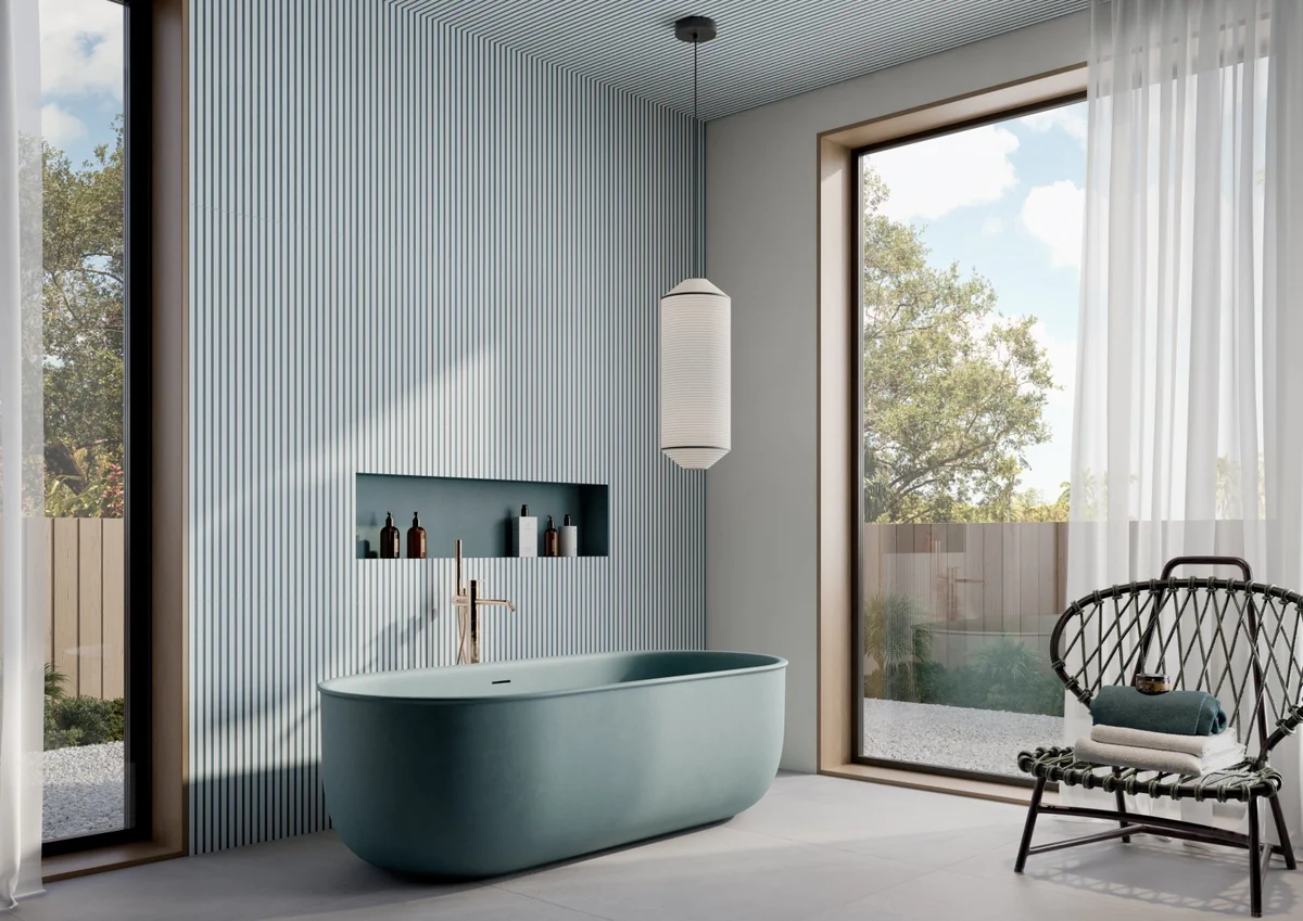 Gres Rondine LUDO NOVA 3D efekt kolor - aranzacja w eleganckiej lazience