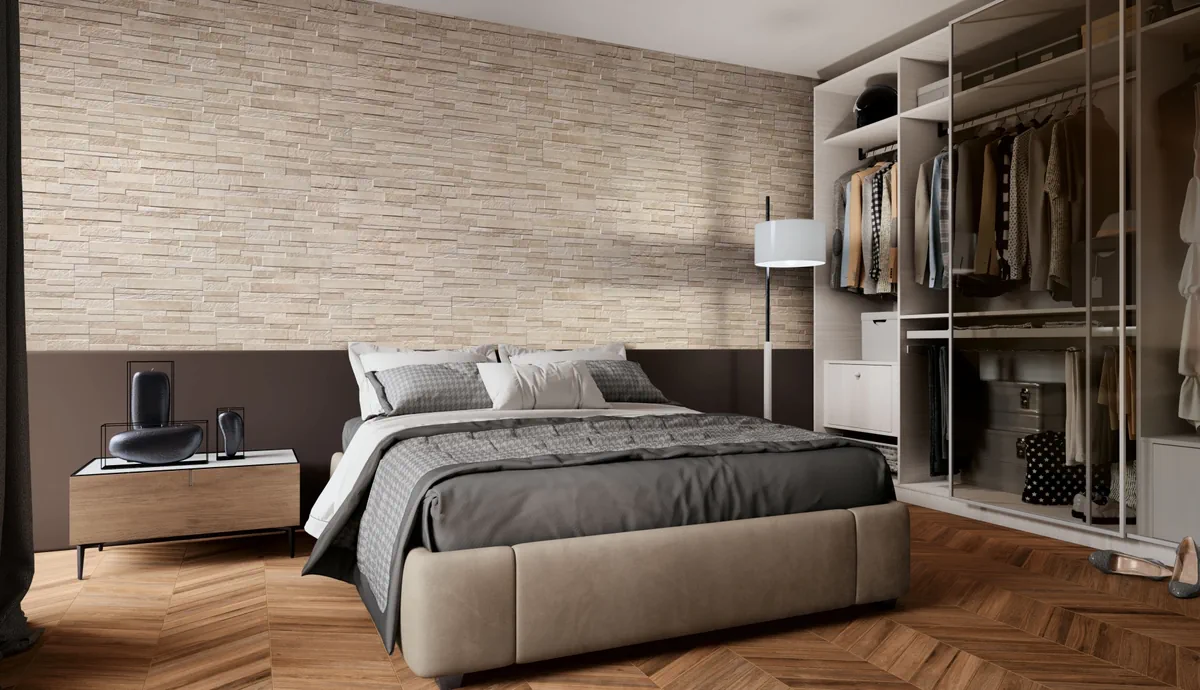 Gres Rondine TIFFANY efekt cegła - aranzacja w eleganckiej lazience