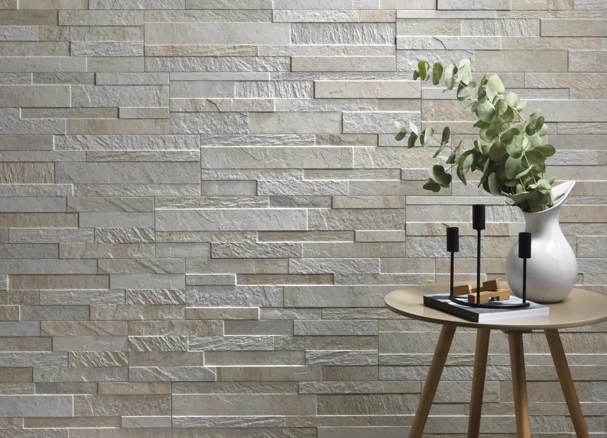 Gres Rondine CUBICS efekt cegła - aranzacja w minimalistycznym wnetrzu